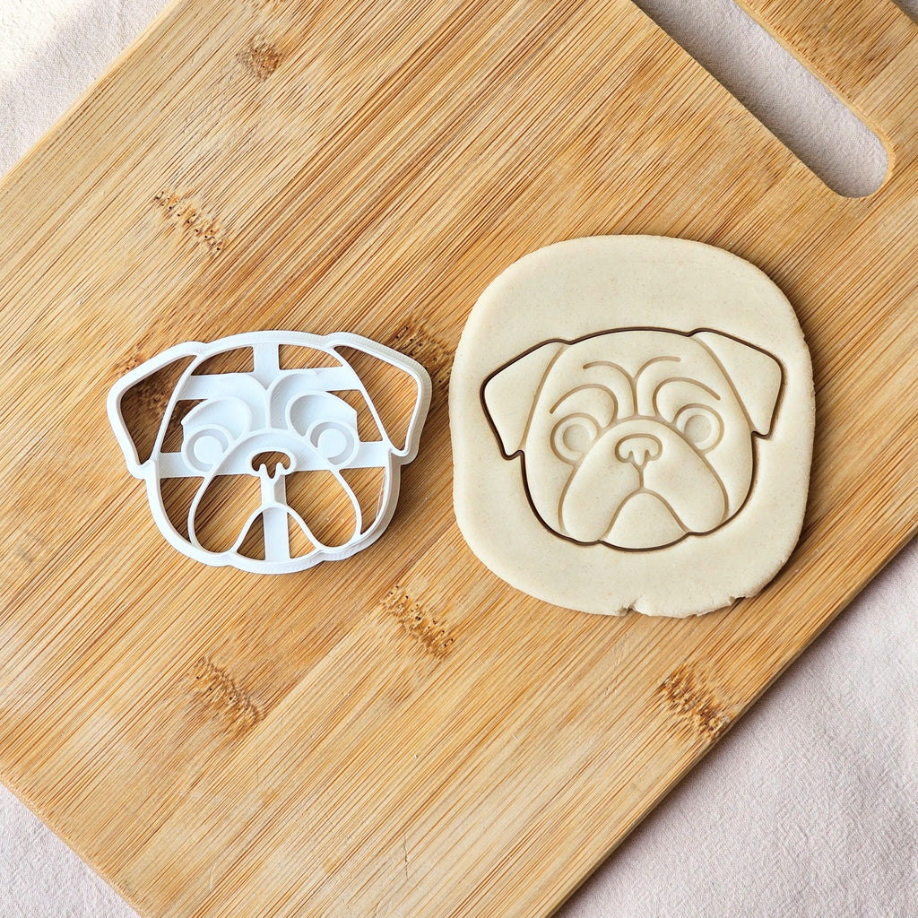 Pug Face Cookie Cutter: Dog Breed, Pug Lover, Fondant Biscuits & Clay Cutters