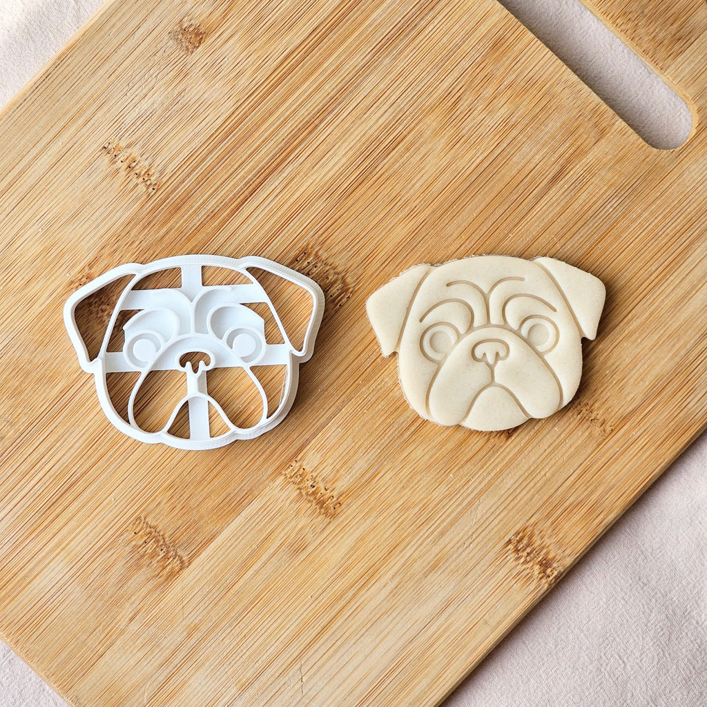 Pug Face Cookie Cutter: Dog Breed, Pug Lover, Fondant Biscuits & Clay Cutters