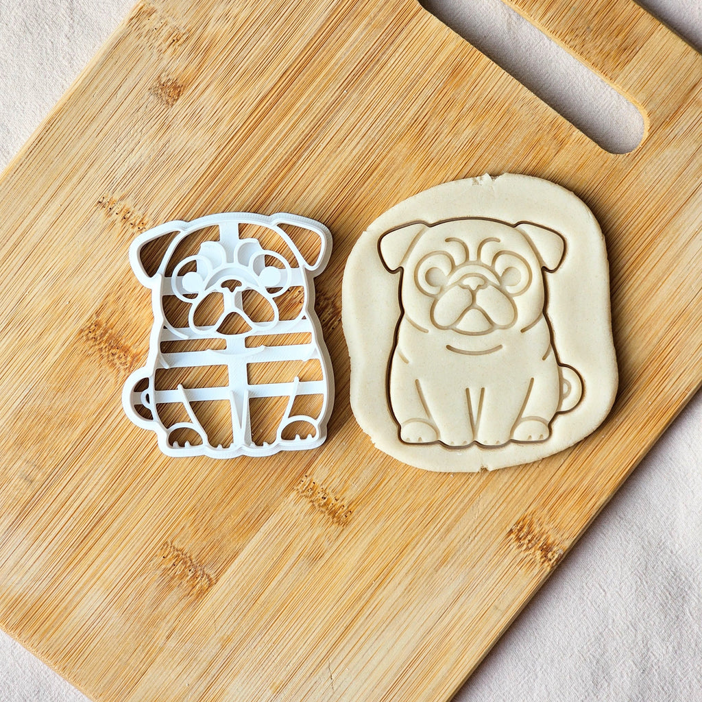 Pug Cookie Cutter: Dog Breed, Pug Lover, Fondant Biscuits & Clay Cutters