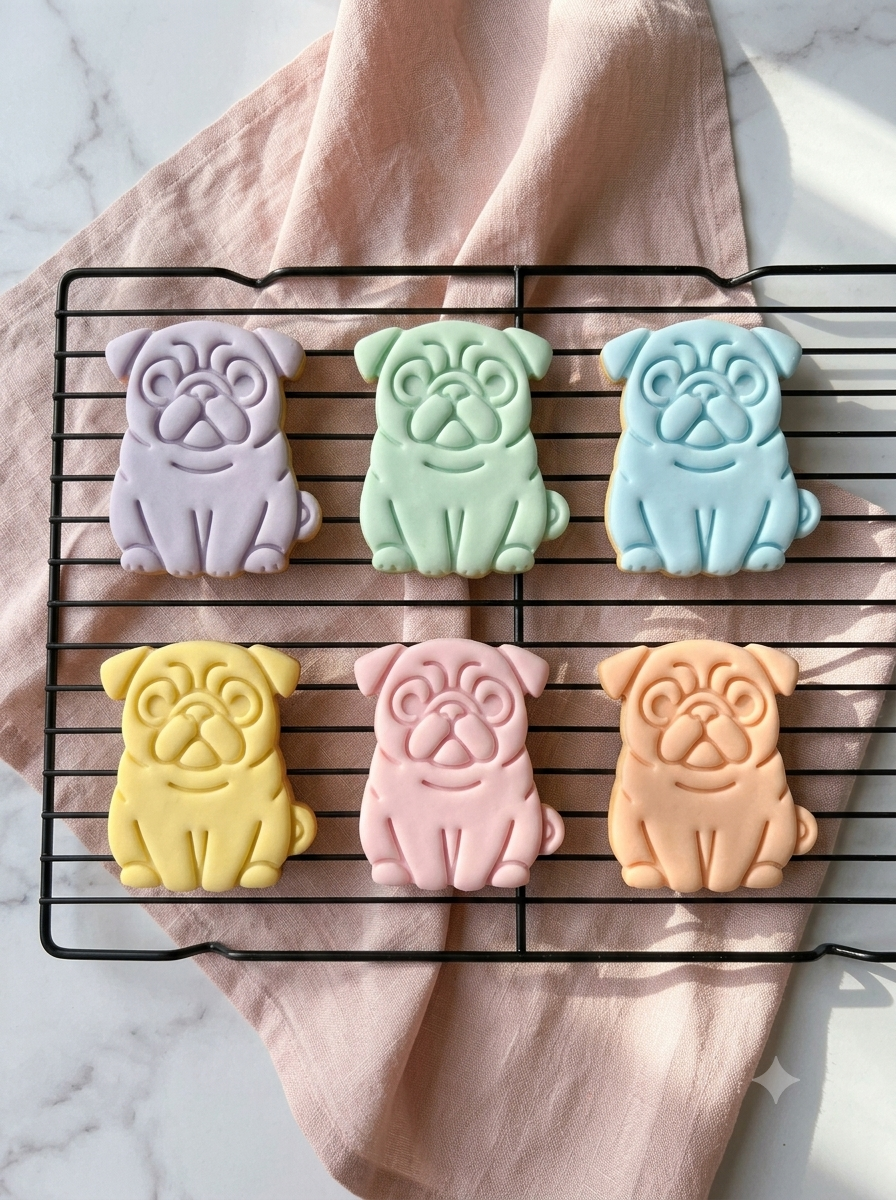 Pug Cookie Cutter: Dog Breed, Pug Lover, Fondant Biscuits & Clay Cutters