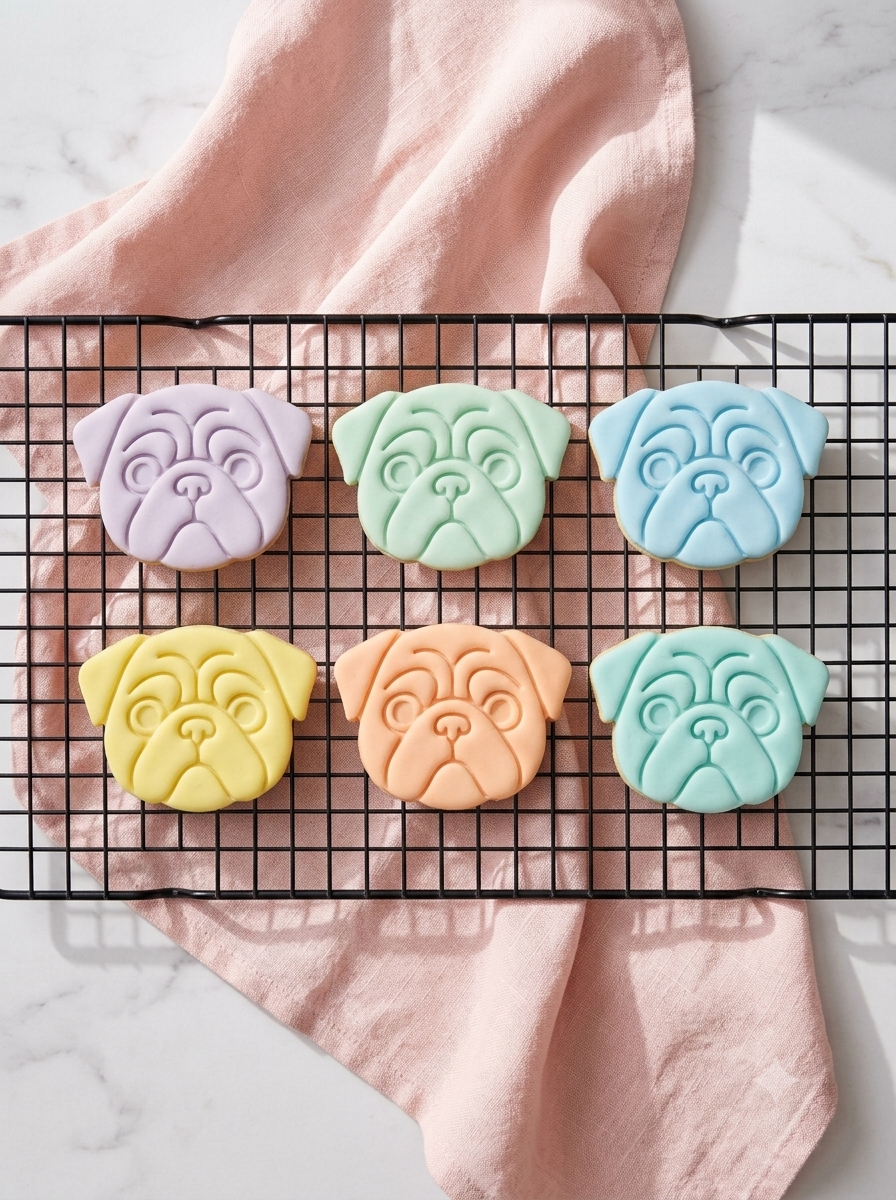 Pug Face Cookie Cutter: Dog Breed, Pug Lover, Fondant Biscuits & Clay Cutters