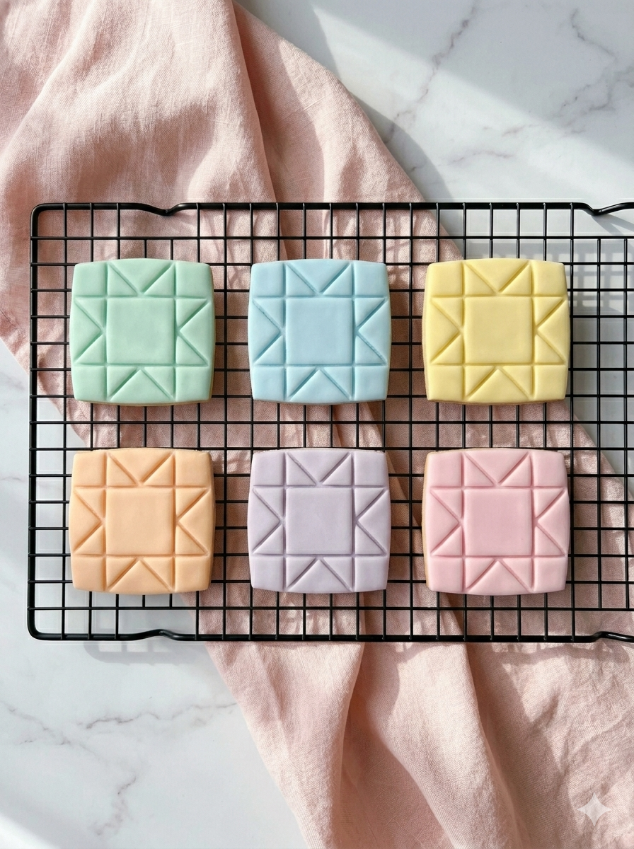 Quilt Block Pattern Cookie Cutter: Sawtooth Star, Fondant Biscuits Clay Tools